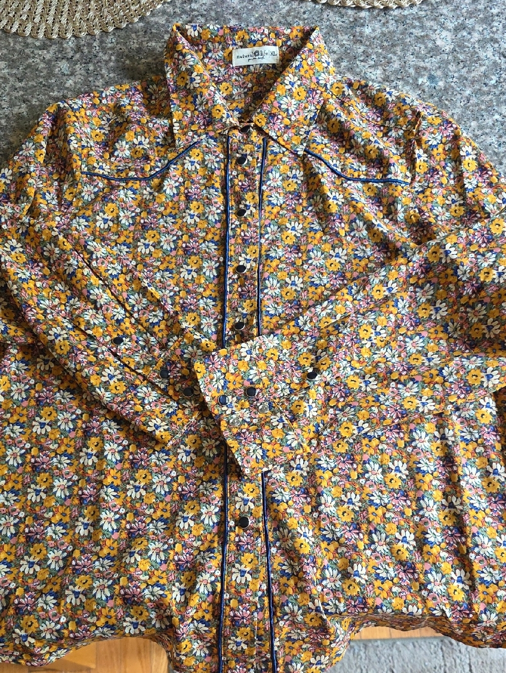 NATURAL LIFE Yellow Multi Floral Western-Style Shirt Jacket